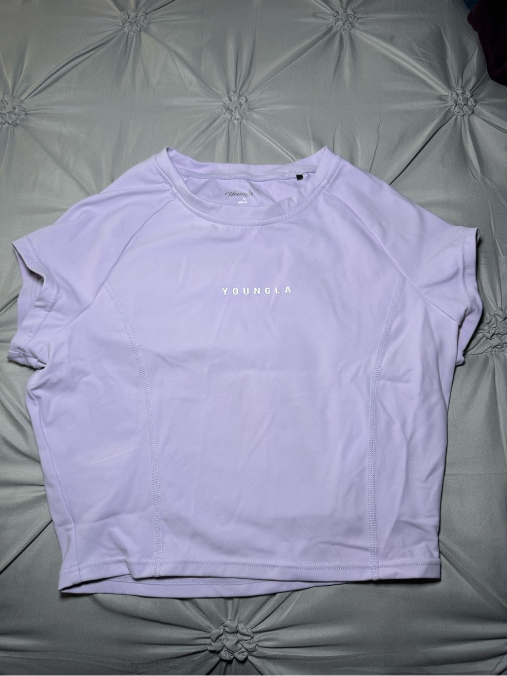 YoungLA Lilac Short-Sleeve Athletic Crop Top